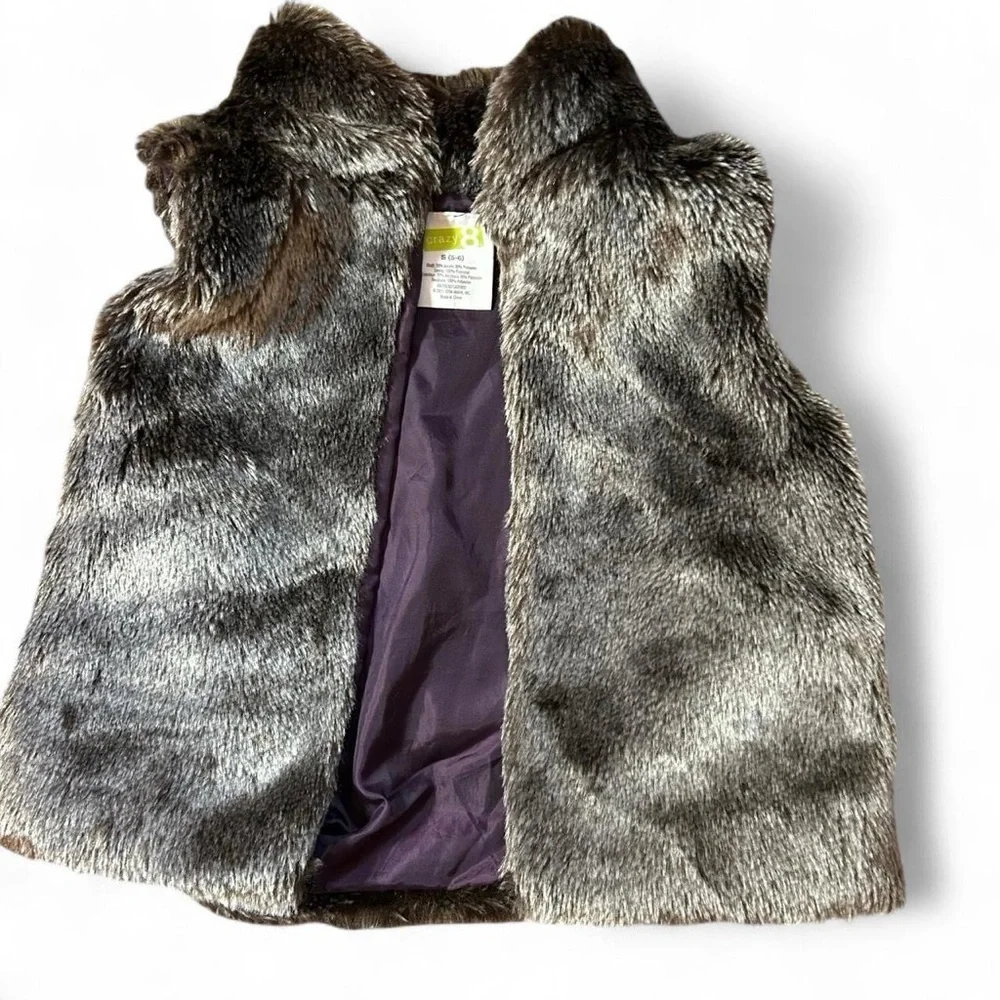 Girls Size 4/5 Cardigan & Vest Bundle – Tiger, Faux Fur & Sparkly ✨